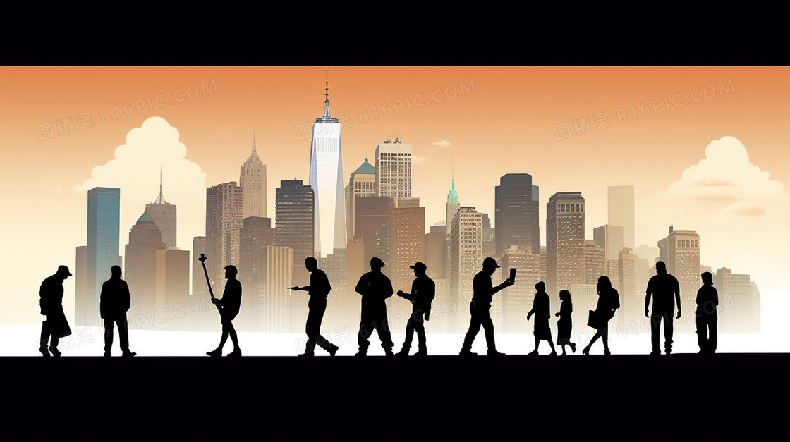 五一劳动节各行各业职业人物剪影插画