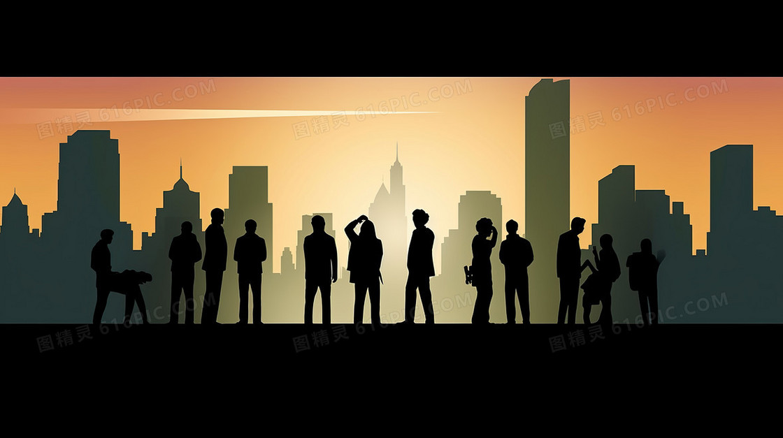 五一劳动节各行各业职业人物剪影插画