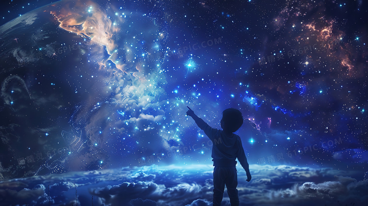 航天望远镜探索星空插画背景图片下载_2912x1632像素JPG格式_编号vjqfykj5x_图精灵