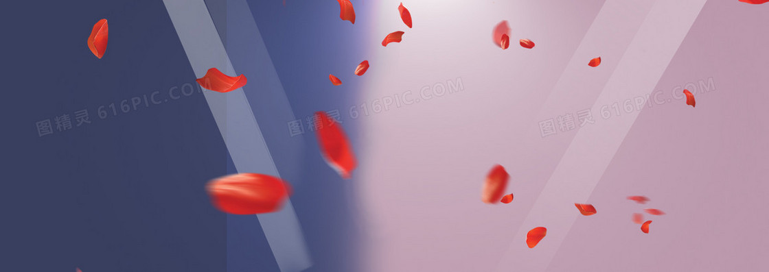 淘宝女包大促立体几何线条花瓣背景banner