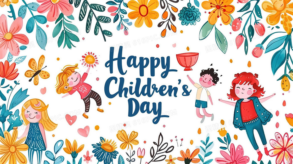庆祝六一儿童节节日快乐插画