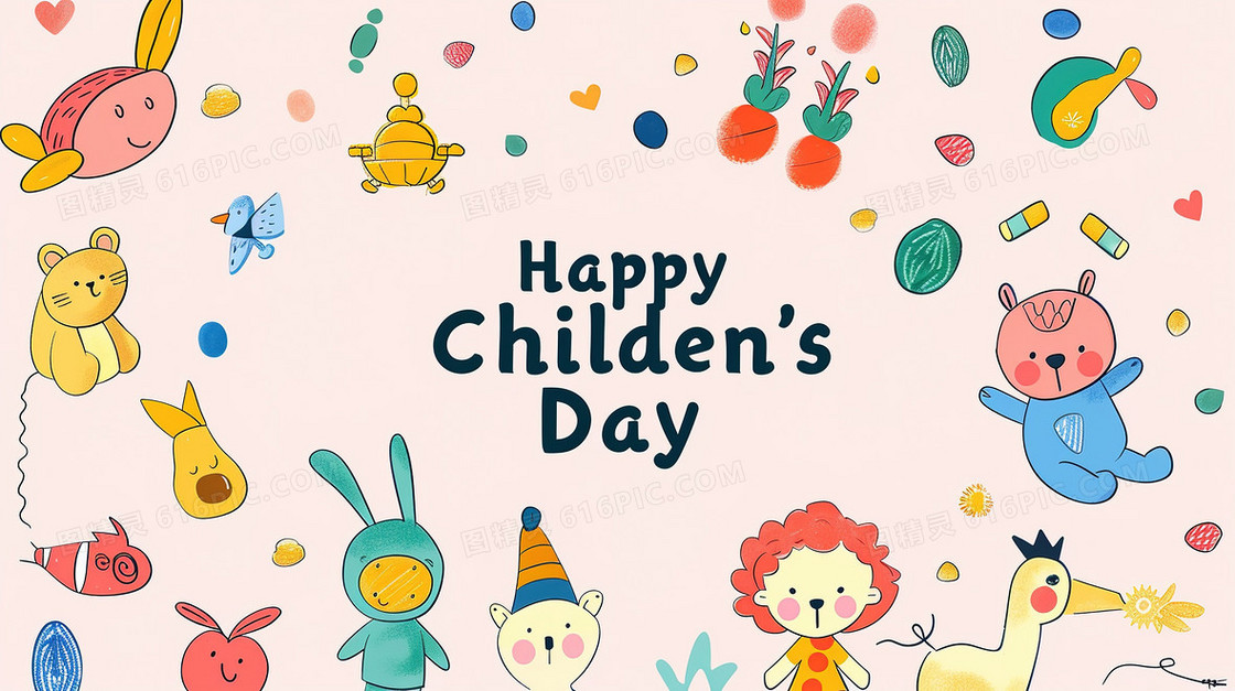 庆祝六一儿童节节日快乐插画