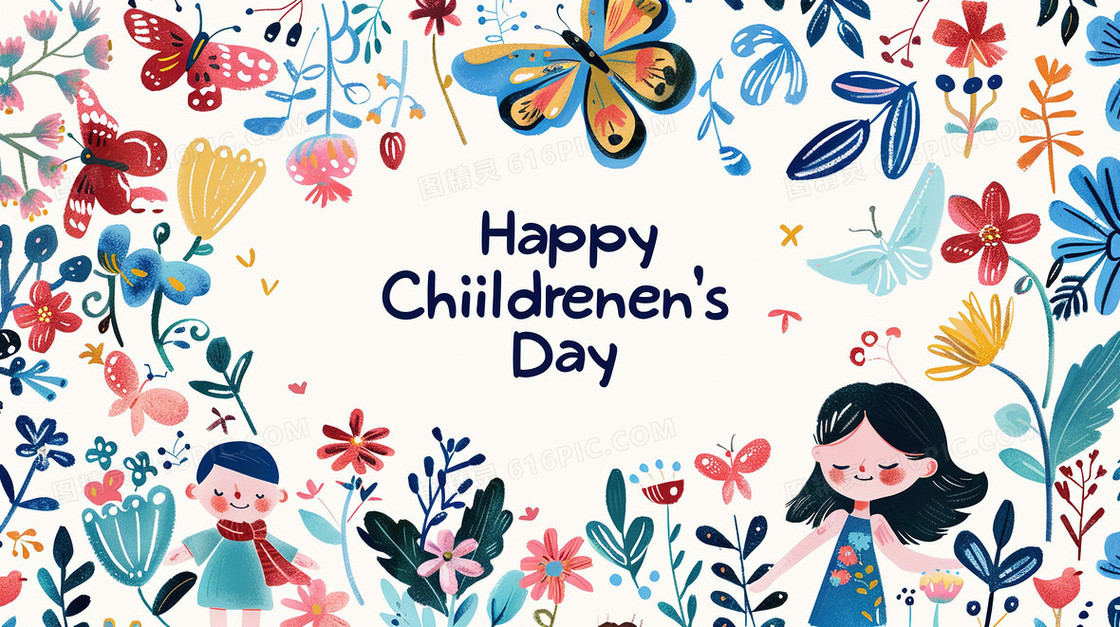 庆祝六一儿童节节日快乐插画