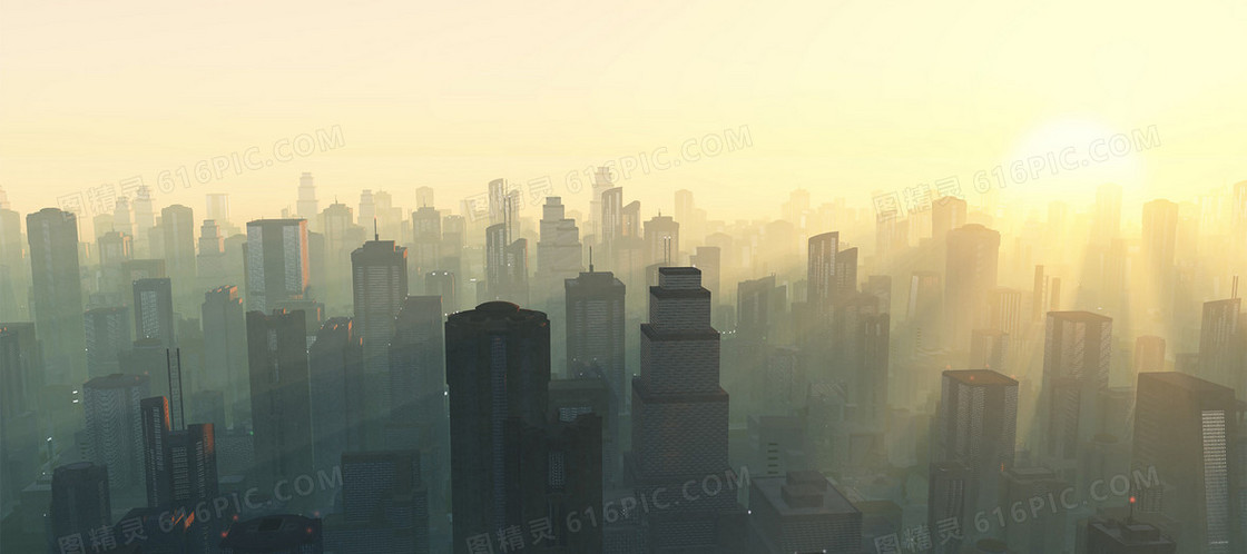 城市环境日出污染背景
