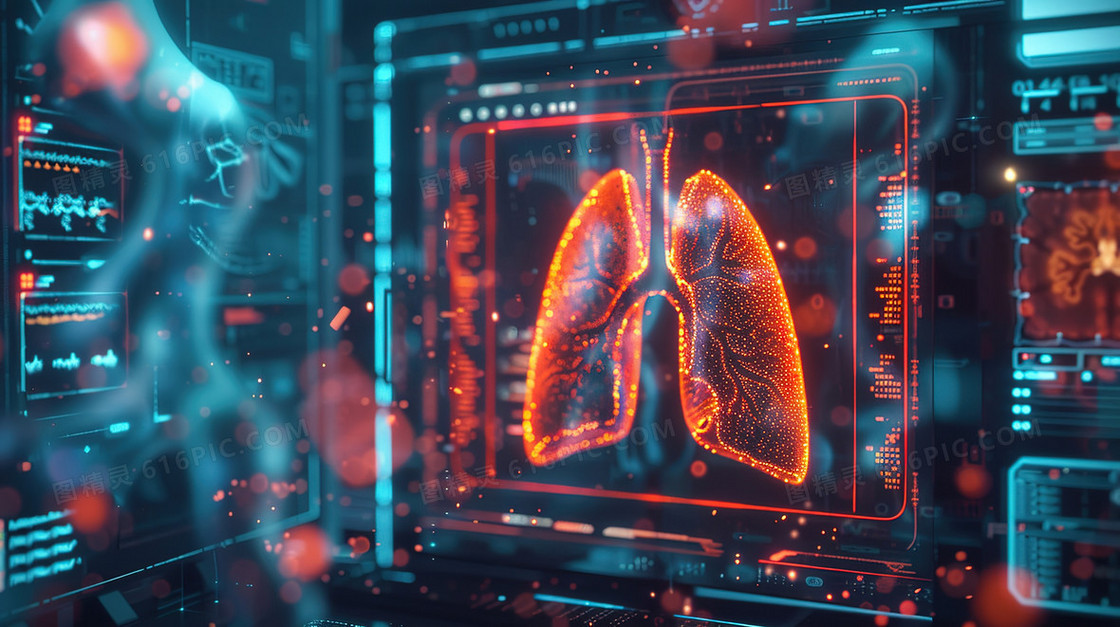 放射肺部影像插画