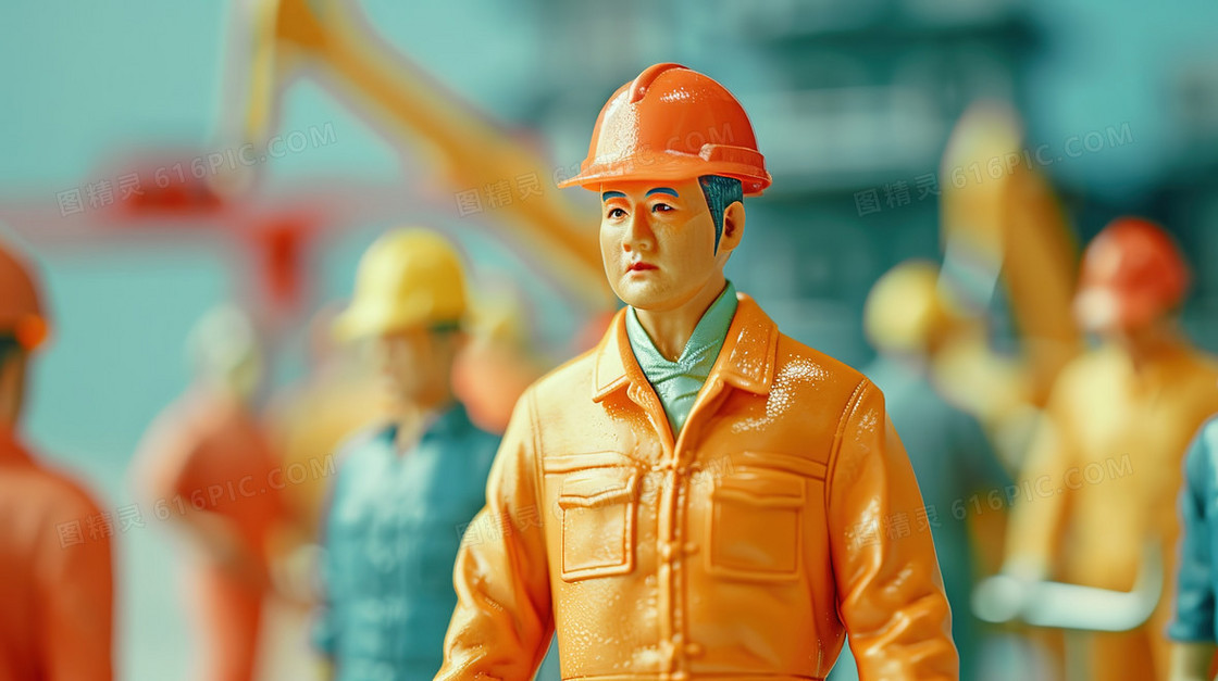 建筑工地上的工人插画