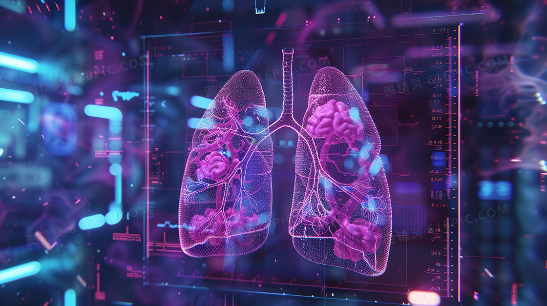 放射肺部影像插画