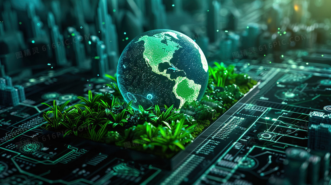 城市背景前草地上水珠插画