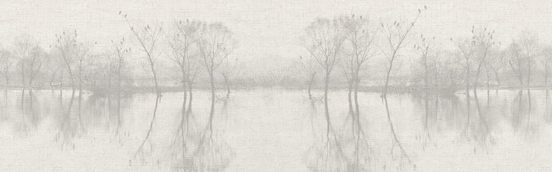 灰棕色布纹树林banner背景