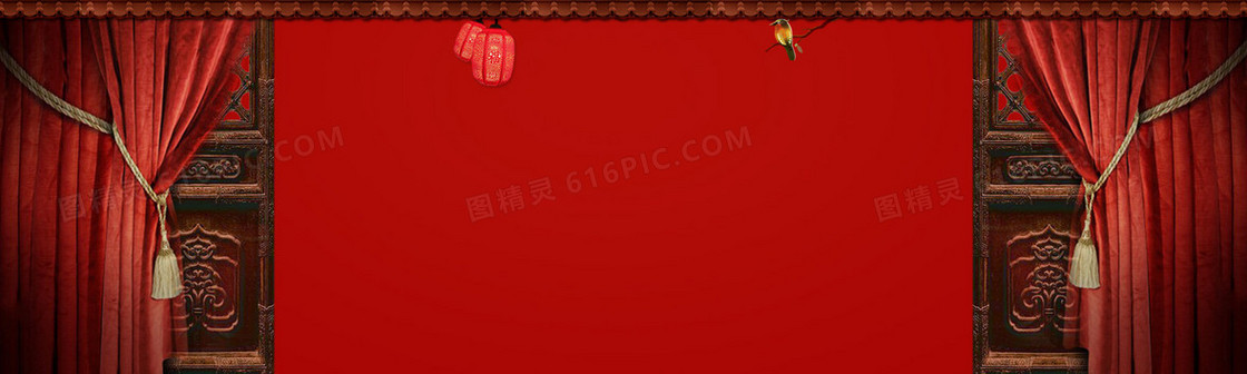 中国风复古红色喜庆背景