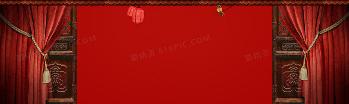 中国风复古红色喜庆背景