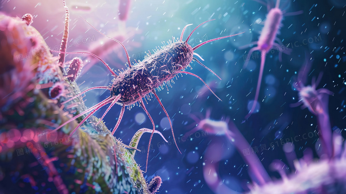 3D微观细菌病毒插画