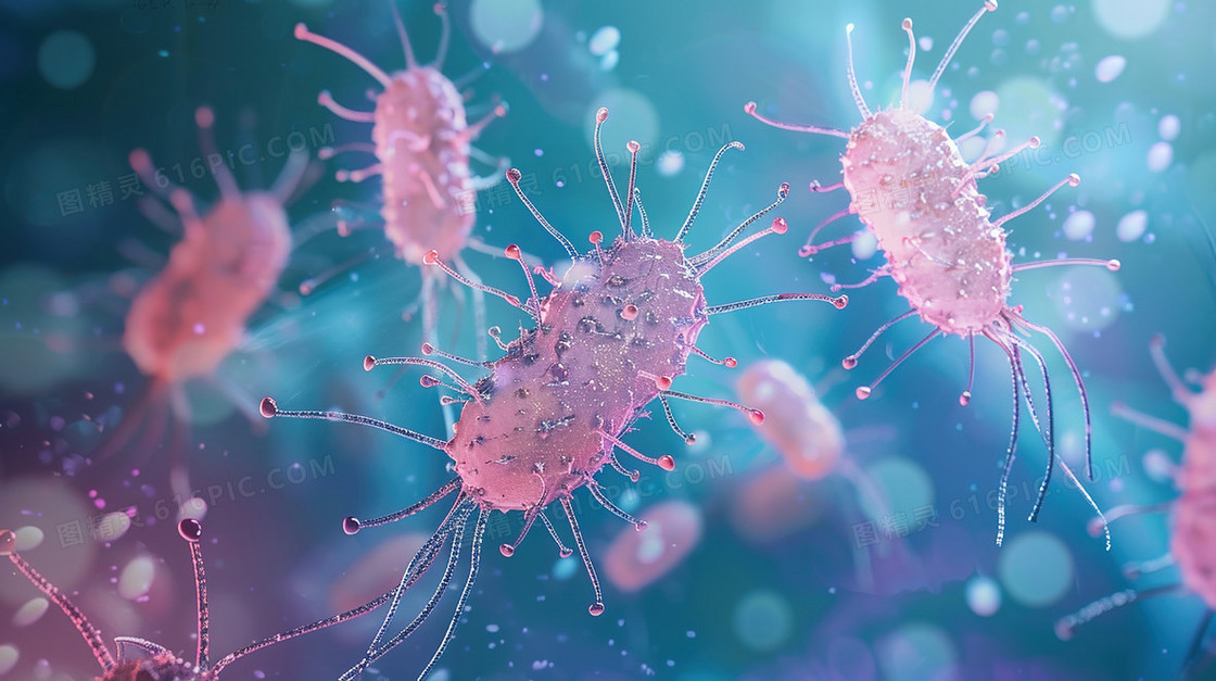 3D微观细菌病毒插画