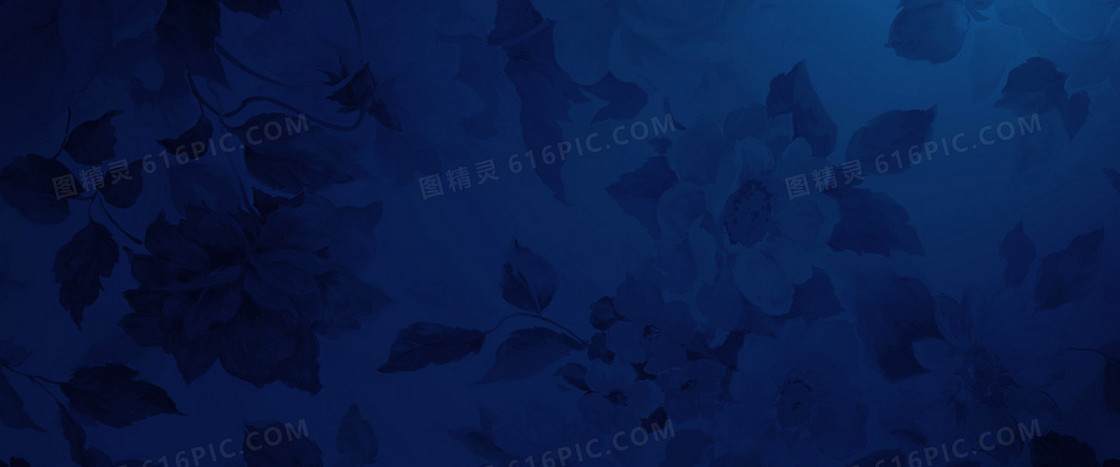 蓝色艺术花卉背景