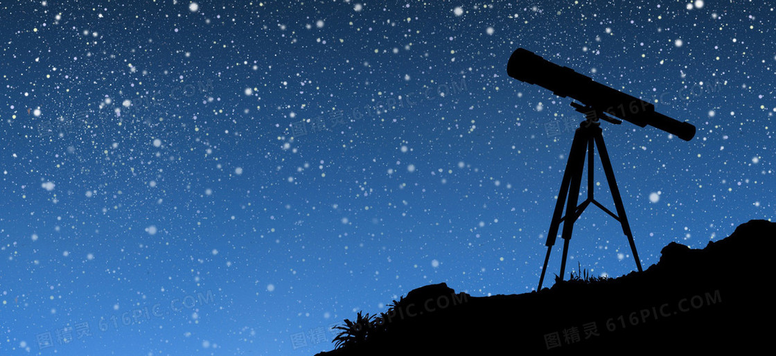 星空唯美望远镜背景图