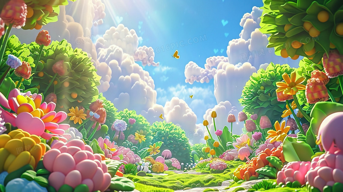 唯美奇幻森林风景插画