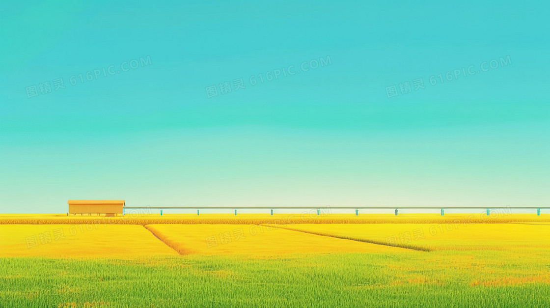 一望无际的田野风景插画