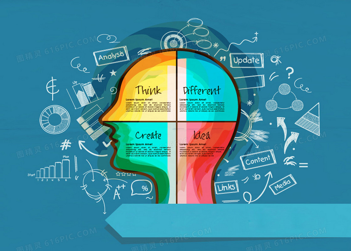 创意大脑商务信息图矢量图