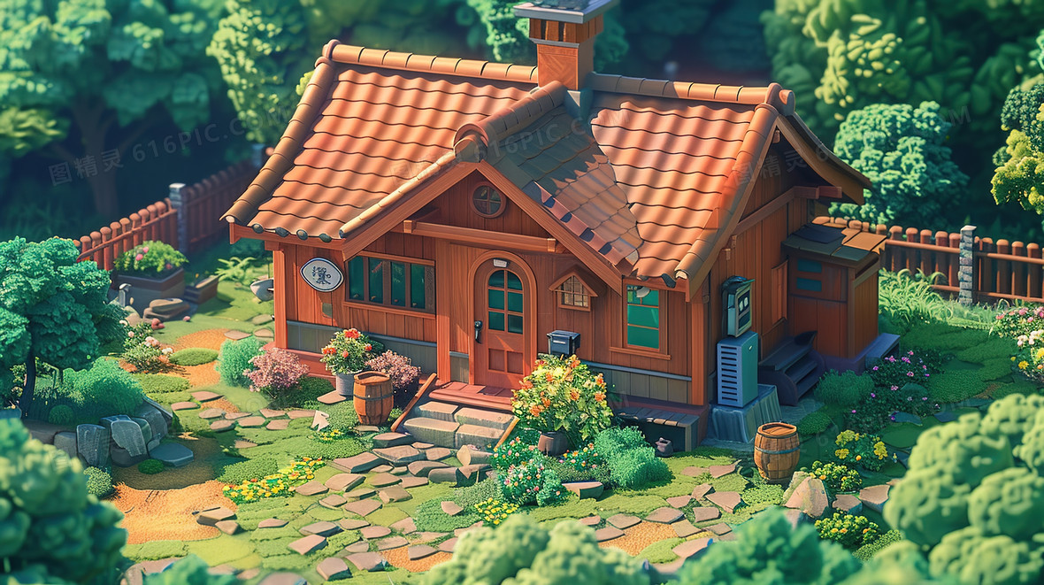 高档的别墅房屋建筑插画背景图片下载_2912x1632像素JPG格式_编号196fx573n_图精灵