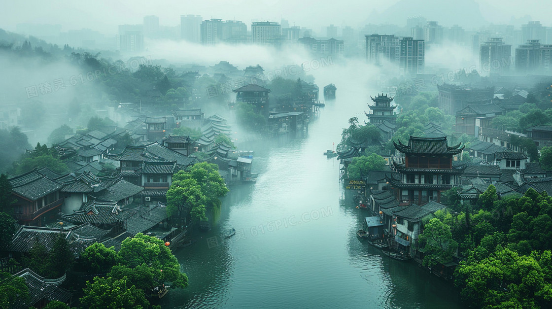 风景治愈唯美插画