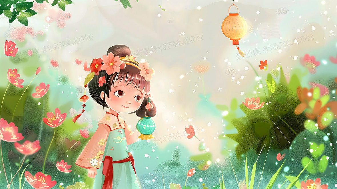 女孩风景插画背景图片下载_免费高清女孩风景插画背景设计素材_第4页_图精灵