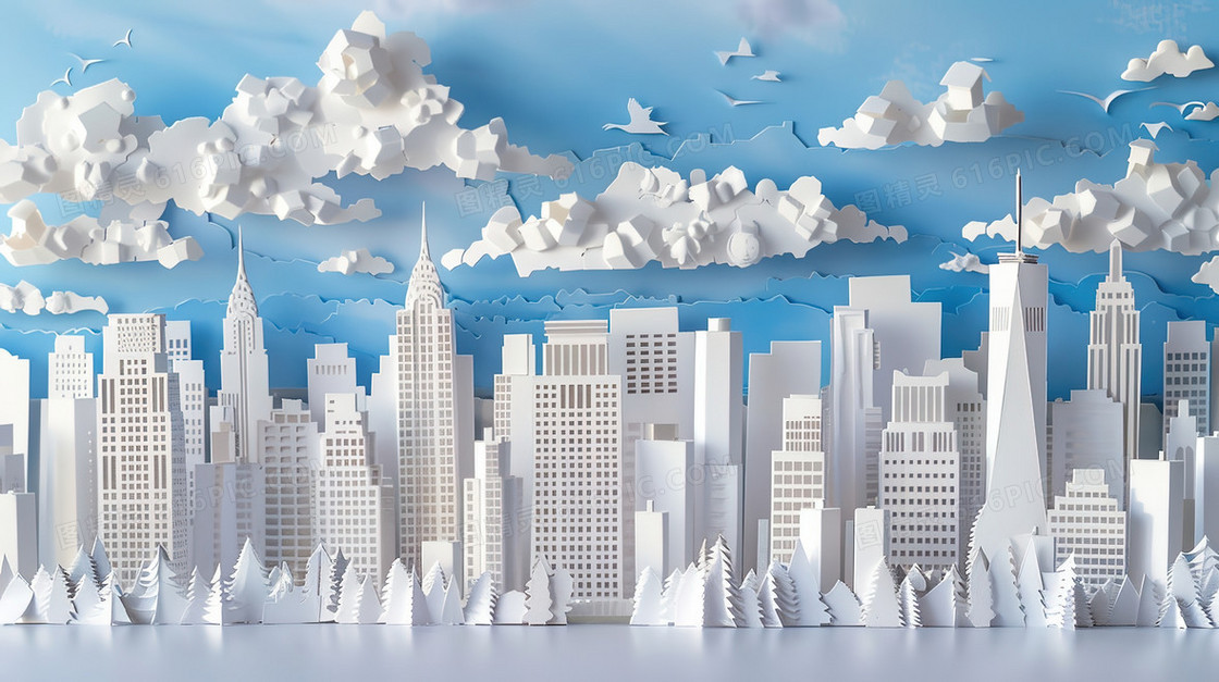 城市房屋建筑大厦插画