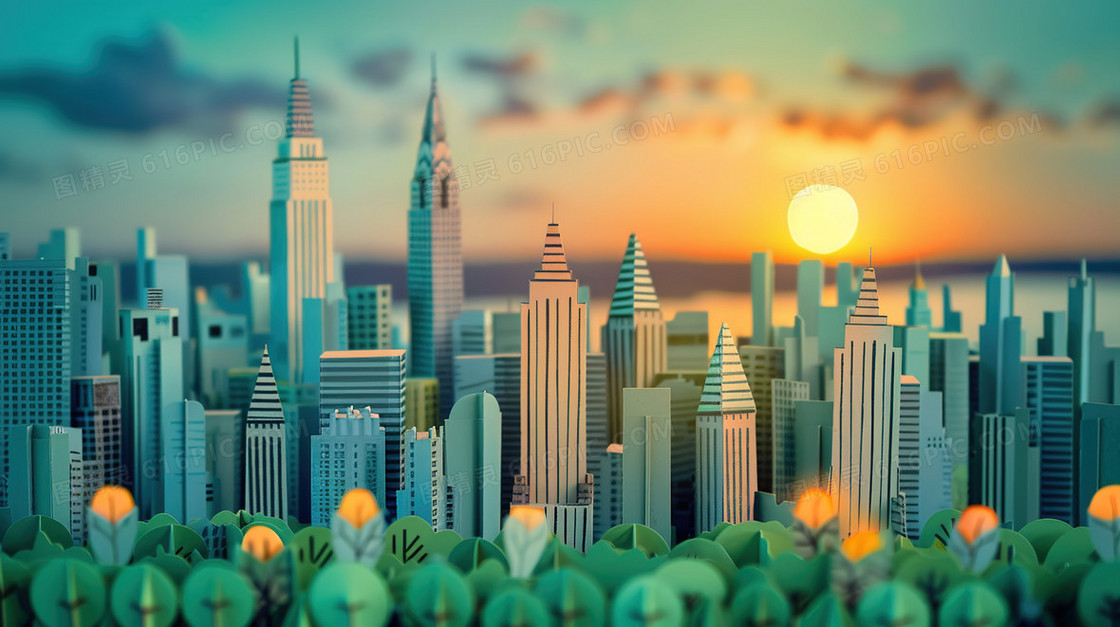 城市房屋建筑大厦插画