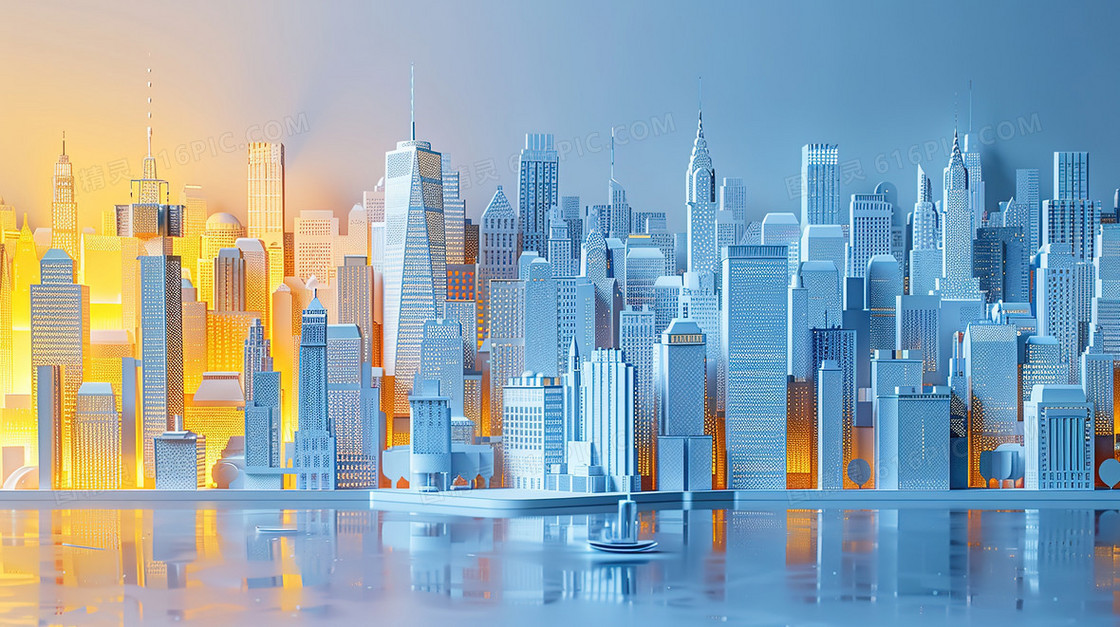 城市房屋建筑大厦插画