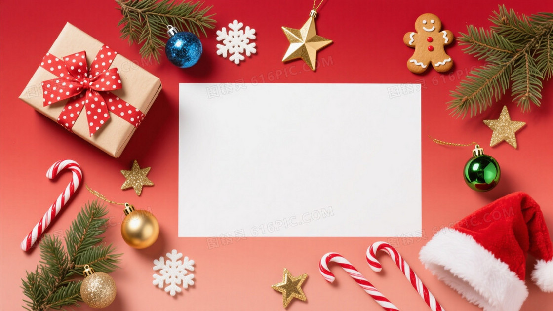 红渐变节日装饰边框背景