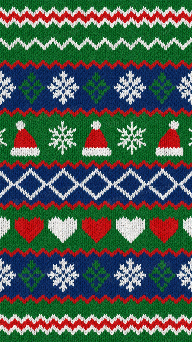 墨绿深蓝红白针织圣诞背景