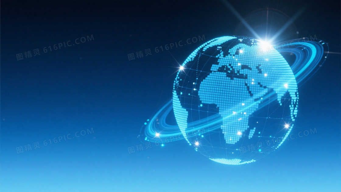 深邃科技蓝渐变数字化地球背景