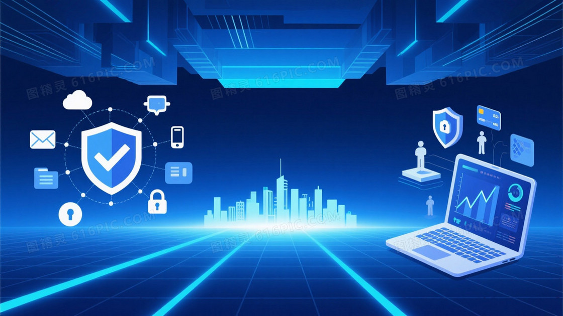 深蓝科技数字城市背景