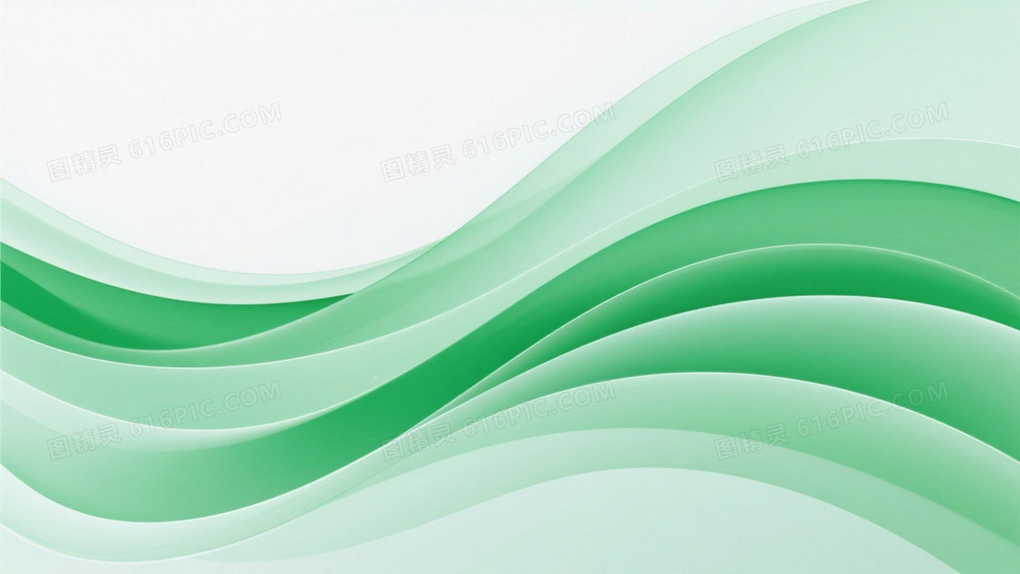 柔绿渐变抽象波浪背景