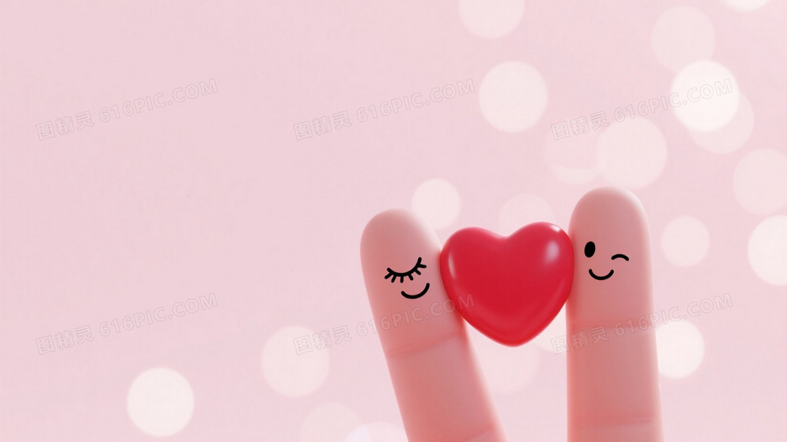 柔粉梦幻光斑手指笑脸背景
