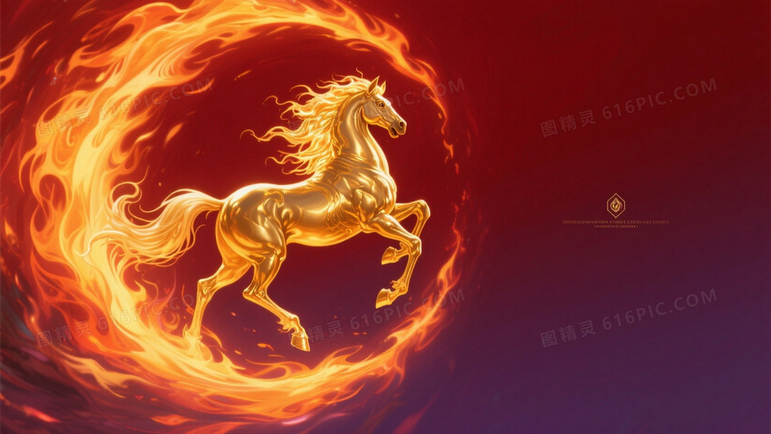 金红史诗神骏火焰背景