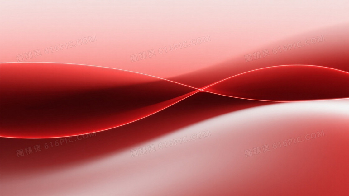 深红渐变波浪光带背景