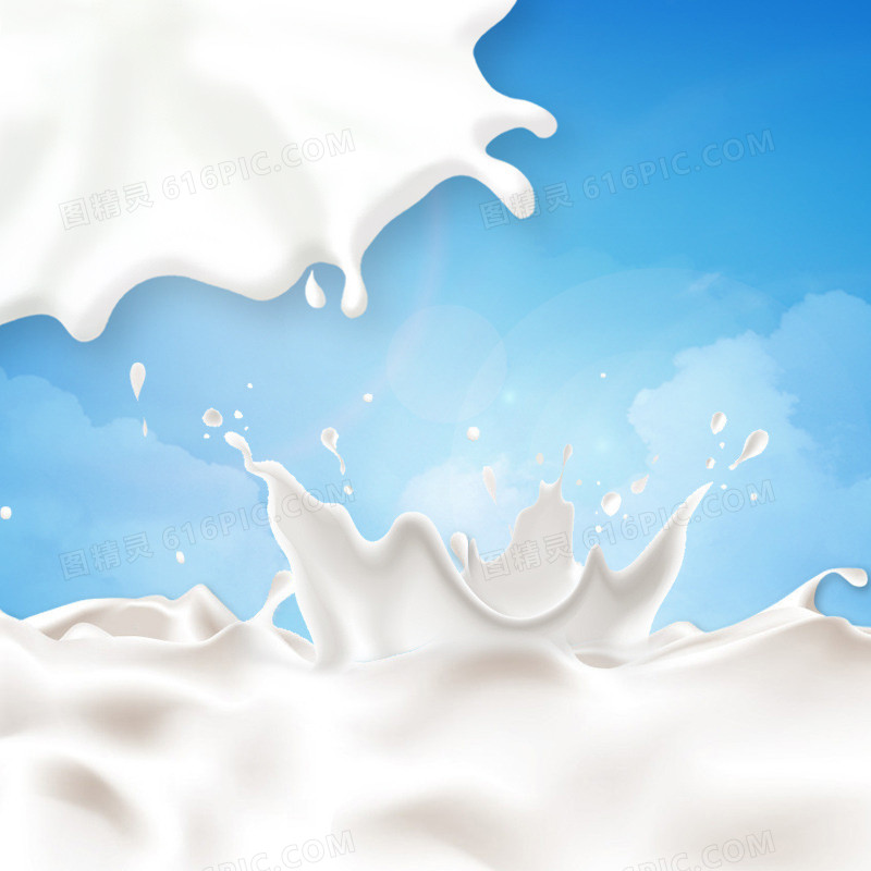 飞溅牛奶奶粉蓝色PSD分层主图背景素材
