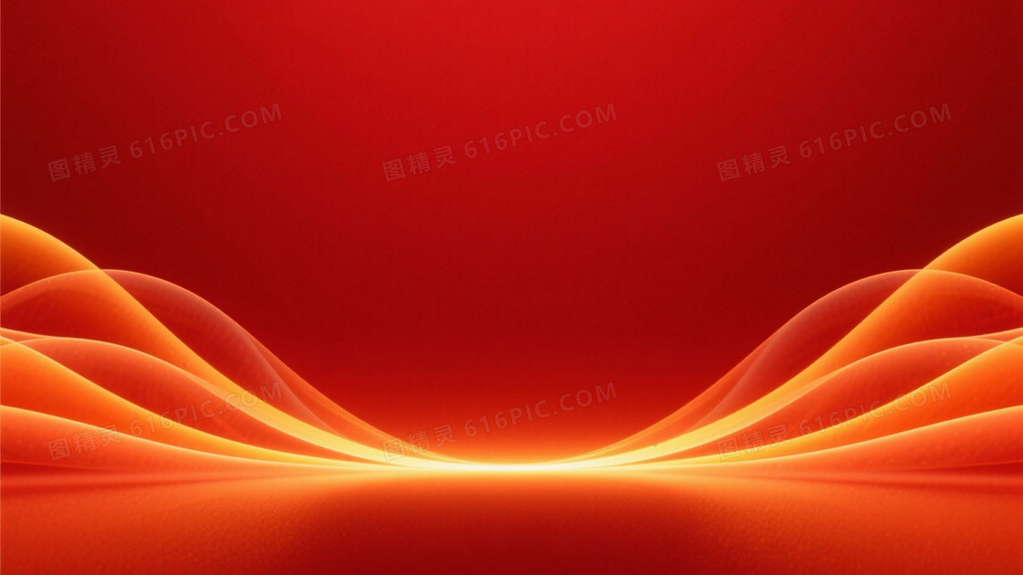深红渐变弧形光带背景