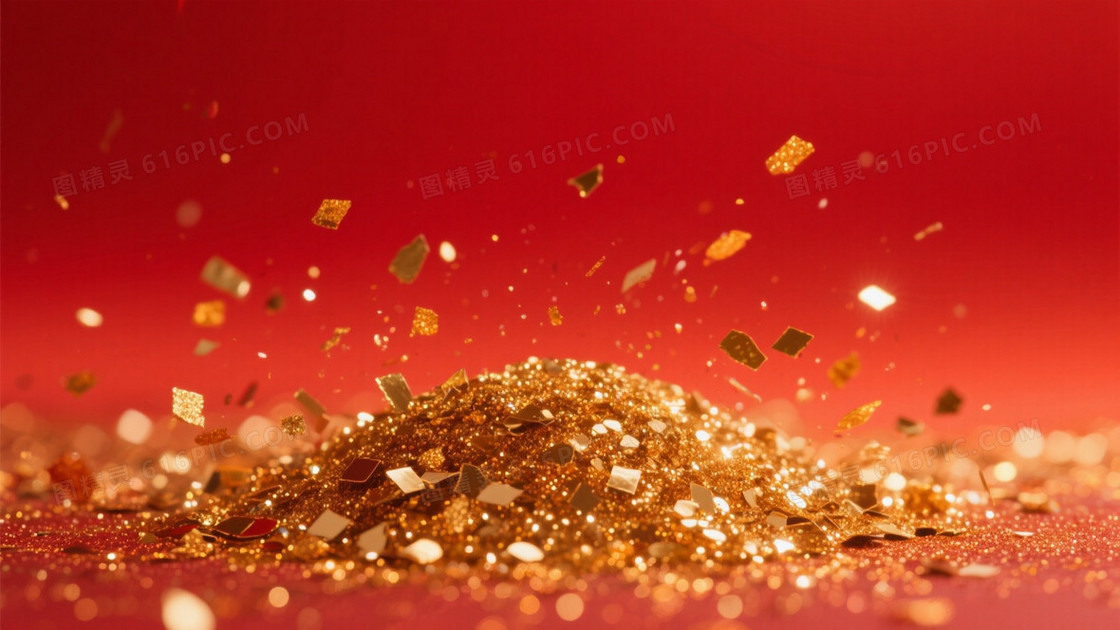 深红渐变金箔闪亮背景