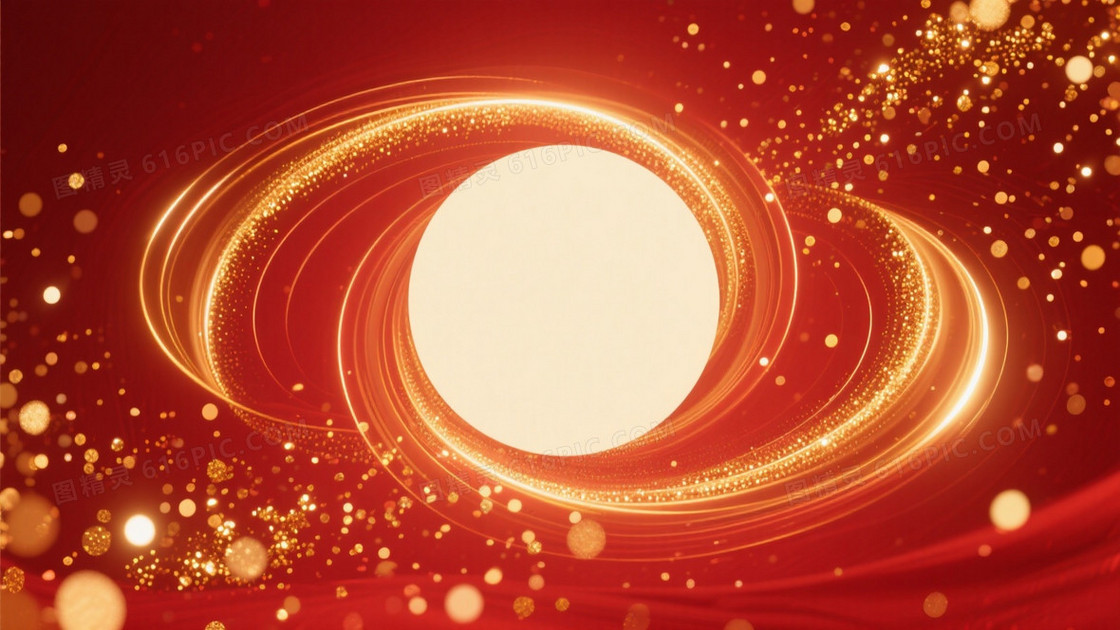 深红渐变金光轨螺旋背景