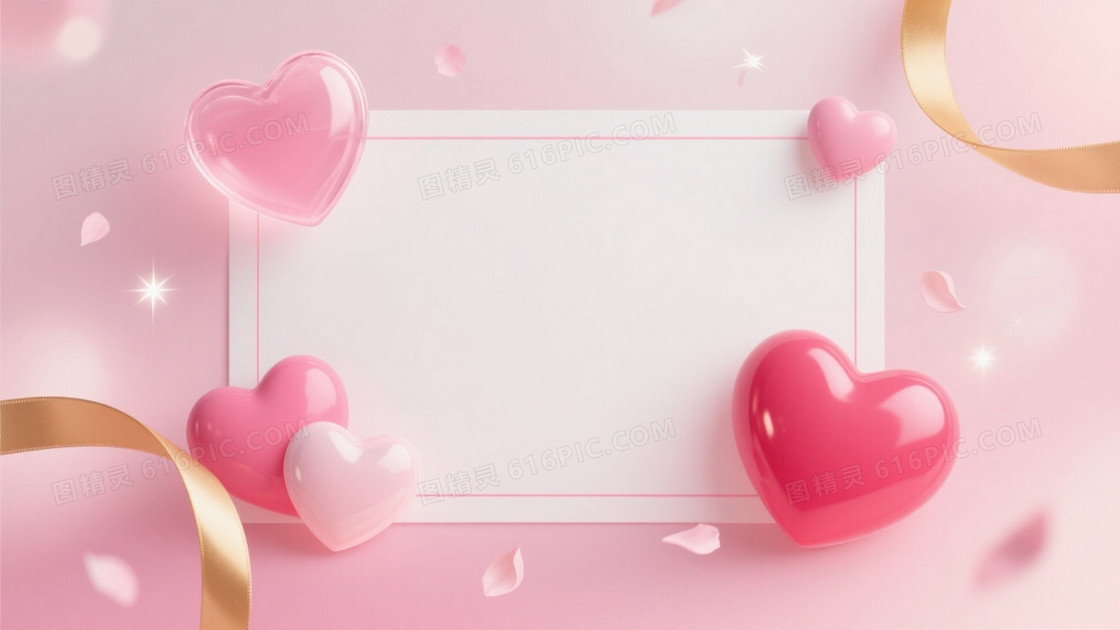 柔粉浪漫心形光斑背景
