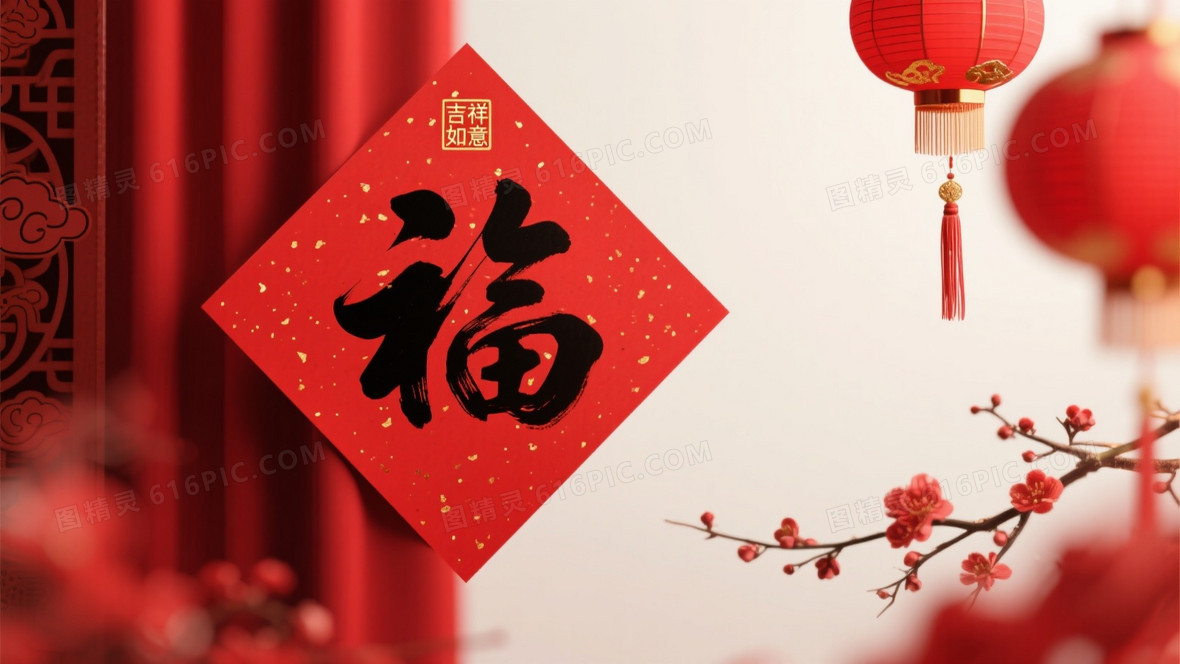 朱红喜庆剪纸福字背景背景图片下载_1056x1584像素JPG格式_编号18rfdx364_图精灵
