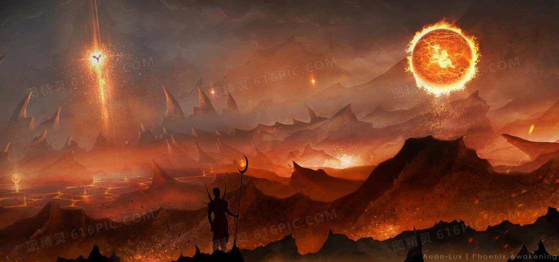 火山爆发 绚丽效果 背景素材