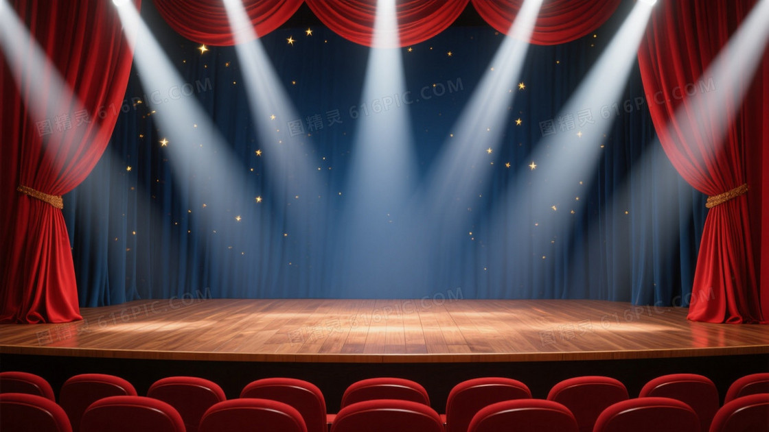 红幕深蓝聚光星尘背景