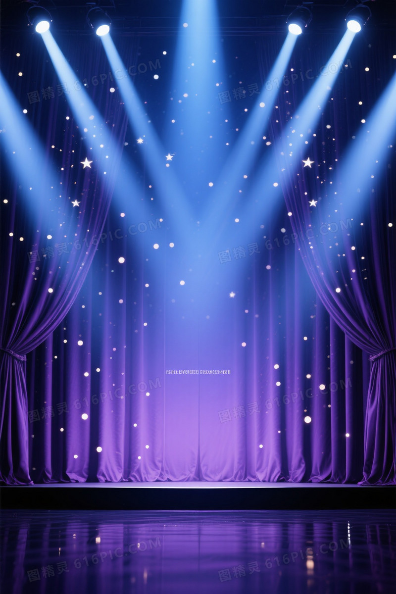 深蓝紫罗兰渐变幕布背景