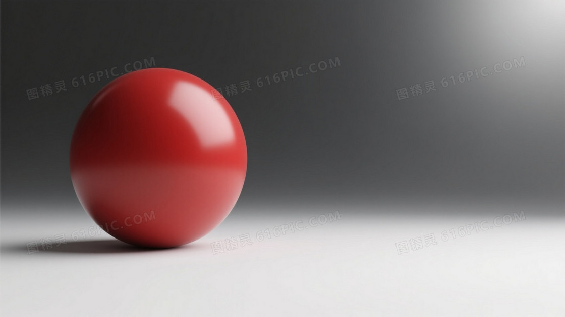 深灰浅灰渐变红球立体背景