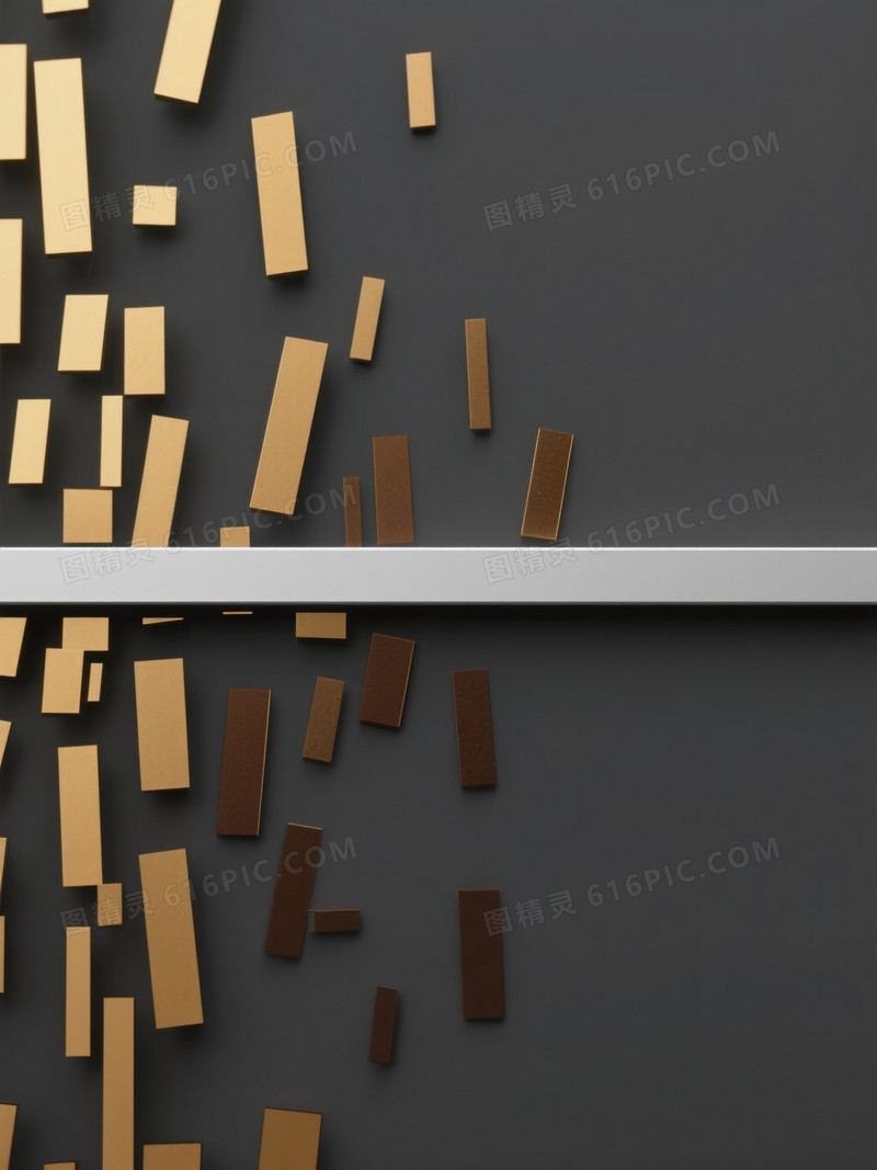 深灰哑光金棕矩形条块背景