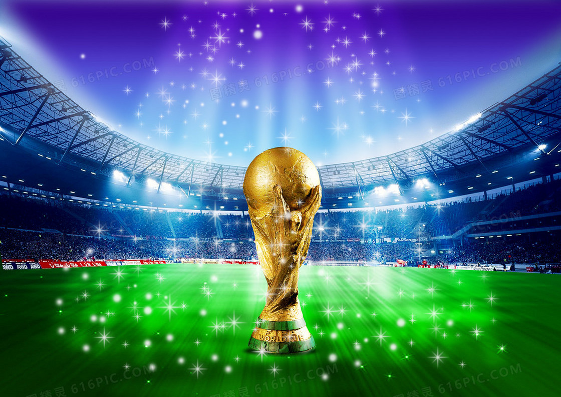 世界杯主题足球场背景宣传海报