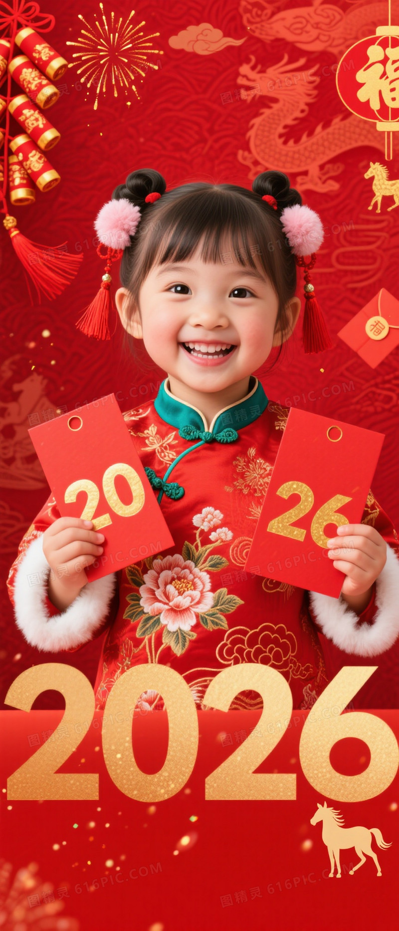 正红喜庆祥云龙凤背景