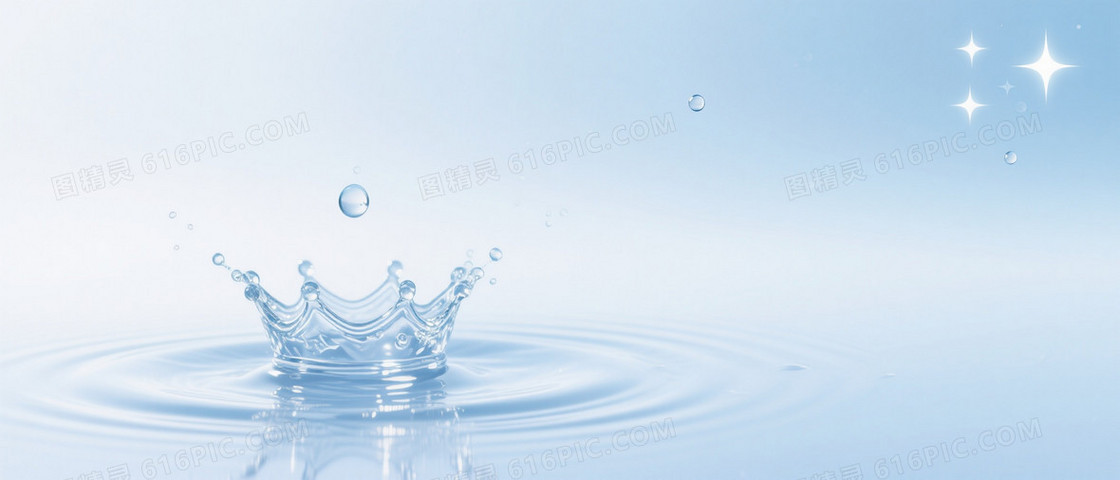 天蓝渐变晶莹水花背景